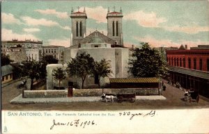 Tucks 2163 San Fernando Cathedral, Rear View San Antonio TX Vintage Postcard M49