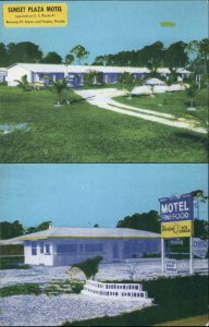 Naples Florida FL Sunset Plaza Motel Multi-View Vintage Postcard