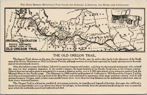 The Old Oregon Trail Map Unused Ezra Meeker Historical Postcard H5