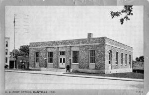 Danville Indiana Post Office Street View Antique Postcard K49295