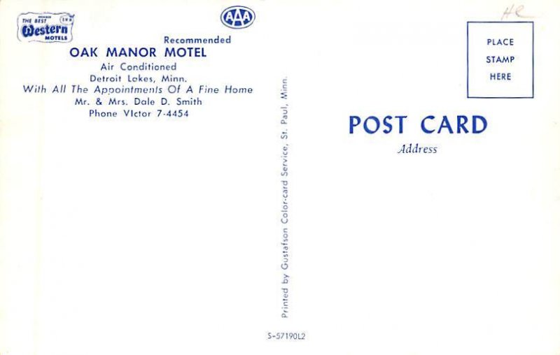 Oak Manor Motel  Detroit Lakes,  MN