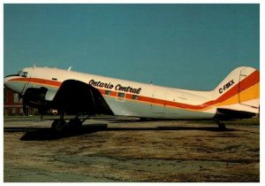 Ontario Central Airways Douglas DC3 Airplane Postcard