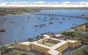 Castillo De San Marcos, Shrimp Fleet in Matanzas Bay St Augustine, Florida  