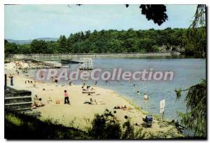 Modern Postcard Semur-en-Auxois Bridge Lake beach