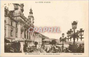 Old Postcard Monte Carlo Casino Terraces