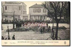 Old Postcard Airship zeppelins has Paris The vault of the Metropolitan Subway