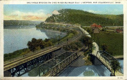 Three Bridges on Ohio River - Steubenville