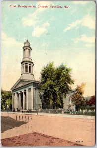 1910's First Presbyterian Church Trenton New Jersey NJ Parish Posted Postcard