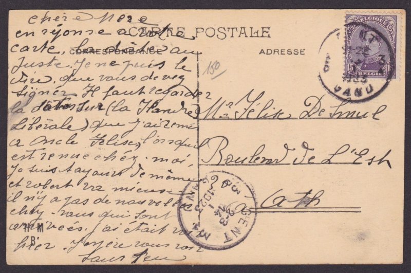 BELGIUM 1923, Vintage postcard, Ghent, Caserne Léopold