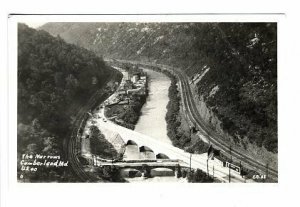 Cumberland MD US 40 Railroad Train Tracks River Dam RPPC Real Photo Postcard