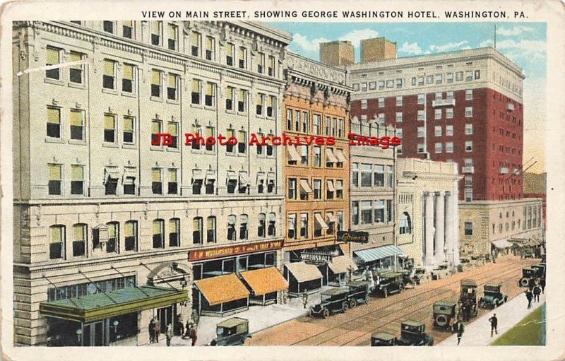 PA, Washington, Pennsylvania, Main Street, George Washington Hotel, 1924 PM 