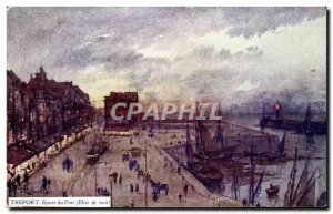 Postcard Le Treport Old Port Entrance (night effect)