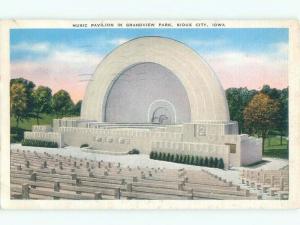 Linen MUSIC PAVILION AT GRANDVIEW PARK Sioux City Iowa IA c8904