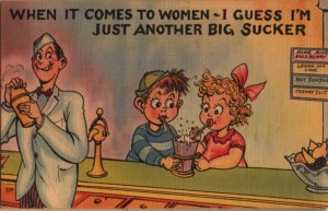 romance postcard: Just Another Big Sucker