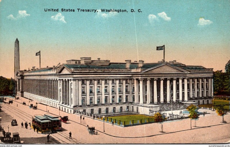 Washington D C Trolleys At The United States Treasury