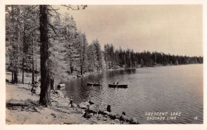 Oregon Crescent Lake Canoes Cascade Line C Thomas Real Photo Postcard AA53403