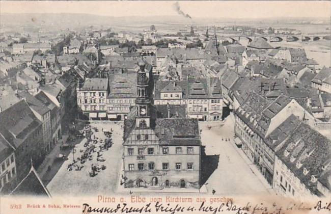 Germany Pirna vom Kirchturm aus gesehen 1912