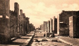 c1915 POMPEI ITALY RUINS STRADA DELLA FORTUNA EARLY POSTCARD P1876