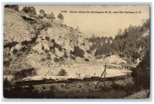 c1910's Scene Along The Burlington Rail Road Hot Springs South Dakota Postcard