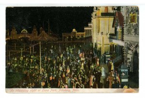 PA - Pittsburgh. Luna Park Night Scene  ca 1907