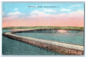 c1940 Scenic View Arrowhead Bridge Duluth-Superior Minnesota MN Vintage Postcard 