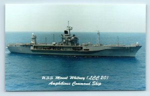 Postcard USS Mount Whitney (LCC 20) Amphibious Command Ship X83