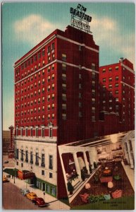 Boston Massachusetts, Hotel Bradford Building, Corner Street, Vintage Postcard