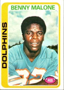 1978 Topps Football Card Bennie Malone Miami Dolphins sk7231