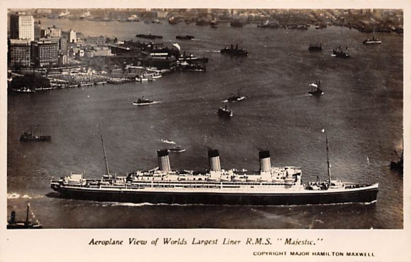 SS Majestic White Star Line Printed Photo Unused 