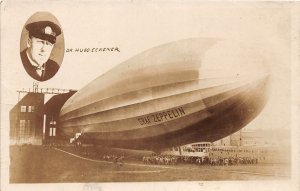 J64/ Interesting RPPC Postcard c1910 Graf Zeppelin Blimp Hugo Eckener 156