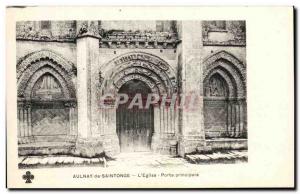 Old Postcard Aulnay De Saintonge L & # 39Eglise Main Gate