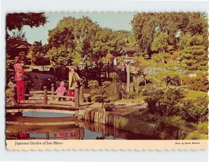 Postcard Japanese Garden of San Mateo, California