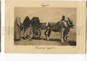 3035133 EGYPT Carriage w/ donkey & native people Old LL PC