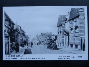 London ELTHAM High Street Library & Bus Route 21 RP Postcard by Pamlin C1584