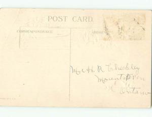 Pre-Linen valentine TWO HEARTS CARVED INTO TREE k6001