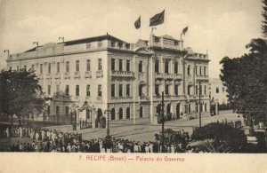 PC CPA BRAZIL, RECIFE, PALACIO DO GOVERNO, VINTAGE POSTCARD (b8161)