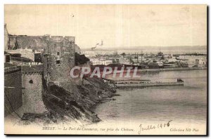 Brest Old Postcard The port trade view from the castle