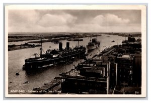 RPPC Ships Entering Suez Canal Port Said Egypt UNP Postcard  M20