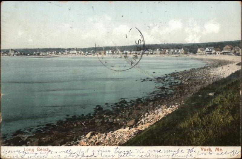 York ME Long Beach - Sent to St. Albans ME c1910 Postcard