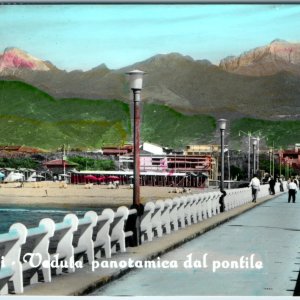 c1950s Forte dei Marmi Italy RPPC Pontile Pier Panorama Apuan Alps Tuscany Mutti