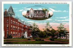 Decatur GA Agnes College Buttrick Hall Best Female School In South Postcard O24