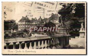 Old Postcard Paris Luxembourg Garden