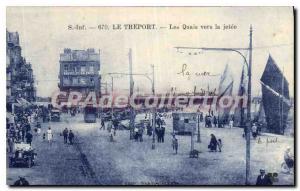 Postcard Old S Inf Treport the Quays to Jetee