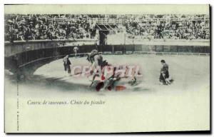 Old Postcard Bullfight Bullfight Fall of the picador