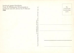 VINTAGE POSTCARD CONTINENTAL SIZE INNSBRUCK AUSTRIA WINTER OLYMPICS 1964