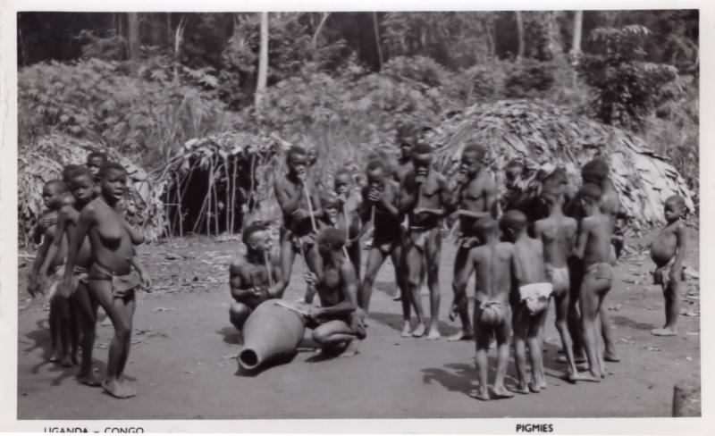 Uganda Congo African Pigmies Pygmies Real Photo Old Postcard