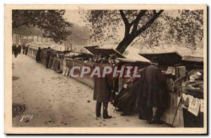 Paris - 6 - booksellers dock Malaquais Old Postcard