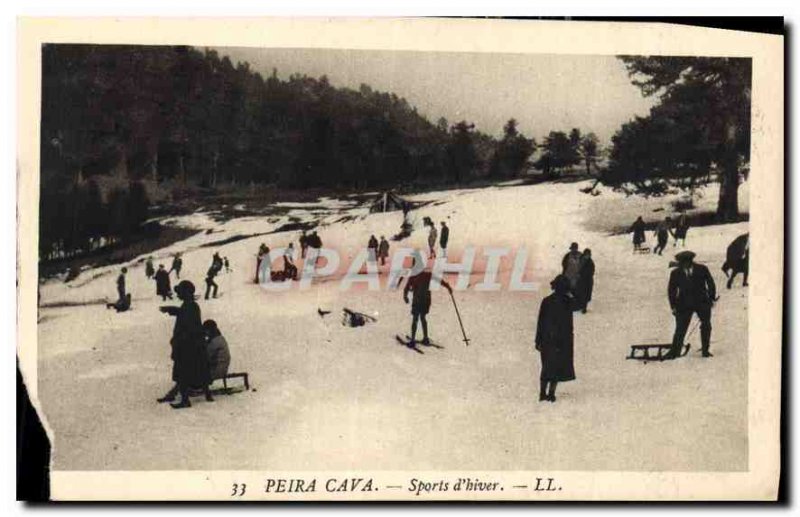 Postcard Old Peira Cava Winter Sports Skiing Luge