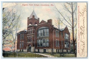 1908 Eugene Field School Exterior Building Louisiana Missouri Vintage Postcard