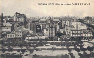 Argentina Buenos Aires Paseo De Julio Vintage Postcard 08.00